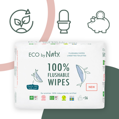 Органическая влажная туалетная бумага Eco by Naty, без запаха 168 шт (1 упаковка - 3 пачки по 56 шт) 1664322611 фото