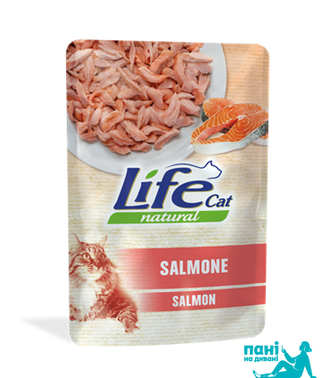 Лосось ЛайфКэт 70 г - Дополнительный влажный корм для кошек - LifeCat 70 gr Salmon - 10132 фото