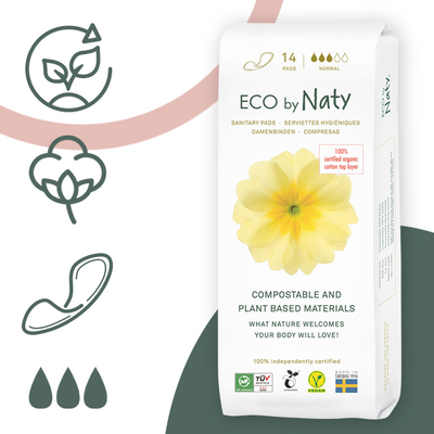 Органічні прокладки Eco by Naty Normal 14 шт без крилець ФР-00000082 фото