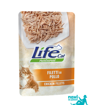 Куряче філе ЛайфКет 70 г - Додатковий вологий корм для котів - LifeCat 70 gr Сhicken fillet 10125 фото