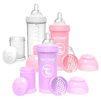 Набір із трьох антиколікових пляшечок Twistshake Value Pack, 260 мл (Pink) 78845 фото