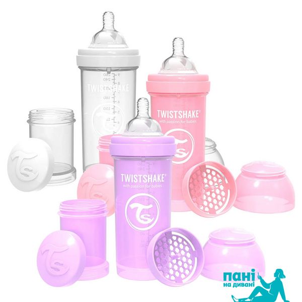 Набір із трьох антиколікових пляшечок Twistshake Value Pack, 260 мл (Pink) 78845 фото