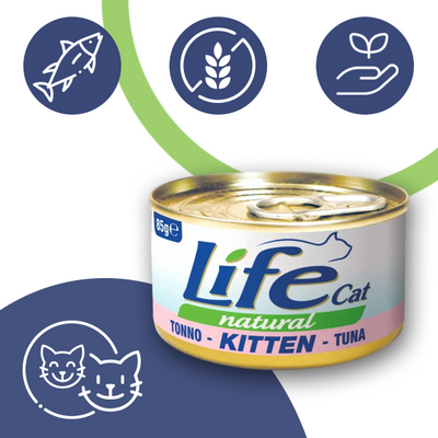 Тунец для Котят ЛайфКэт 85 г - Дополнительный влажный корм для котят - LifeCat 85 gr KITTEN 110109 фото