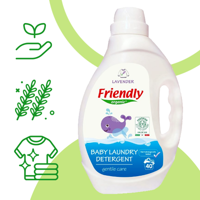 Органічний рідкий пральний порошок Friendly Organic лаванда 2000 мл (40 прань) FR2274 фото