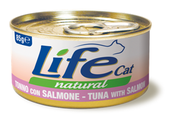 Тунець з лососем ЛайфКет 85 г - Додатковий вологий корм для котів - LifeCat 85 gr Tuna with salmon 110130 фото