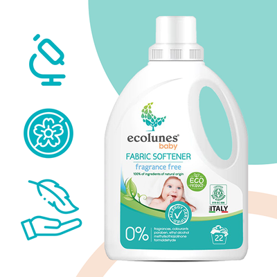Гіпоалергенний органічний пом'якшувач тканини без запаху, для дитячого одягу Ecolunes,1000 мл E0223 фото