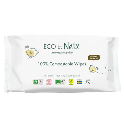 Органічні серветки Eco by Naty без запаху 56 шт ФР-00000028 фото