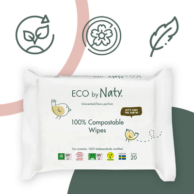 Органічні серветки Eco by Naty без запаху для подорожей, 20 шт. 245067 фото