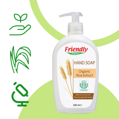 Органическое жидкое мыло для рук с экстрактом риса Friendly Organic 500 мл FR0621 фото