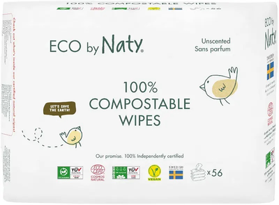 Органічні серветки Eco by Naty без запаху 168 шт (3 упаковки 1) ФР-00000078 фото