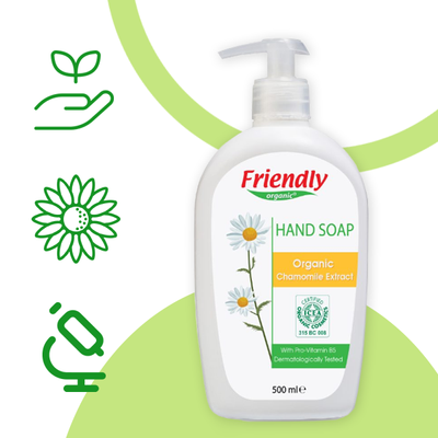Органическое жидкое мыло для рук Friendly Organic с экстрактом ромашки 500 мл FR0614 фото