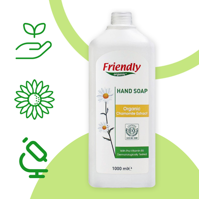 Органическое жидкое мыло для рук Friendly Organic с экстрактом ромашки 1000 мл FR0423 фото