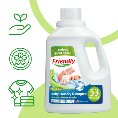 Органічний рідкий пральний порошок-концентрат Friendly Organic без запаху 1,57 літрів (53 прання) FR0416 фото
