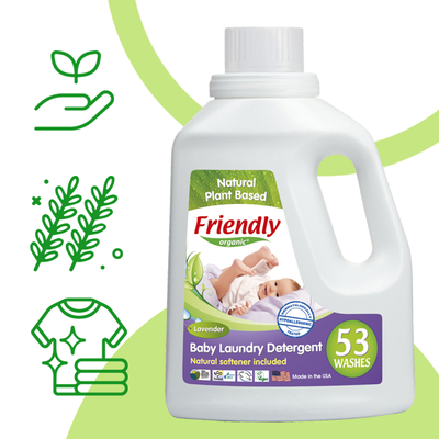 Органічний рідкий пральний порошок-концентрат Friendly Organic лаванда 1,57 літрів (53 прання) FR0058 фото