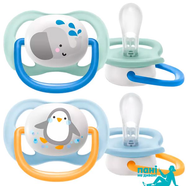 Пустышка ортодонтическая Philips Avent Ultra Air Animal для мальчиков 0-6 месяцев 3936378 фото