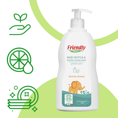 Органическое моющее средство для детской посуды, бутылок, сосок Friendly Organic с ароматом апельсина, 500 мл 2354083005 фото