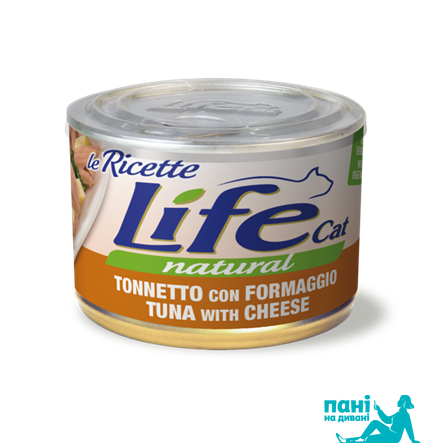 Тунець з сиром ЛайфКет 150 г - Додатковий вологий корм для котів - LifeCat leRicette 150 gr Tuna 102441 фото