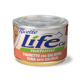 Тунець з лососем ЛайфКет 150 г - Додатковий вологий корм для котів - LifeCat leRicette 150 gr Tuna with salmon 102451 фото
