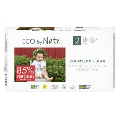 Органічні підгузники Eco by Naty Розмір 2 (від 3 до 6 кг) 33 шт ФР-00000435 фото