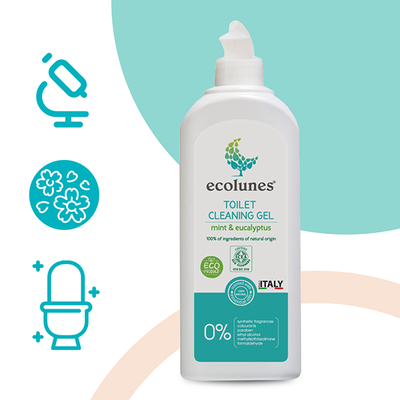 Гипоаллергенный органический гель для очистки туалета с ароматом мяты и эвкалипта, Ecolunes, 500 мл E0292 фото